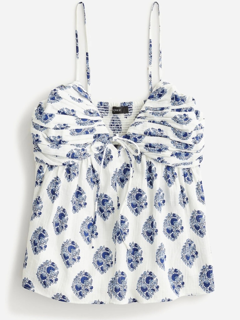 J crew Gathered Lurex gauze camisole in floral block print